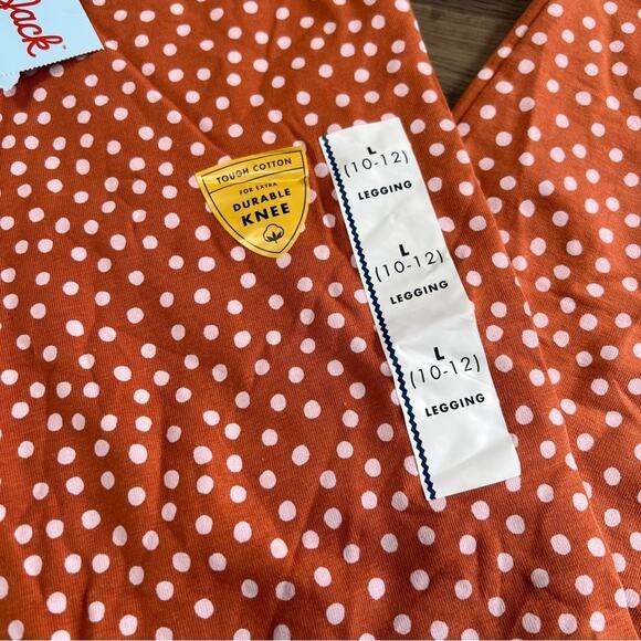 Cat & Jack Orange and White Polka Dot Slim Legging Elastic Waist Size - Picture 5 of 6